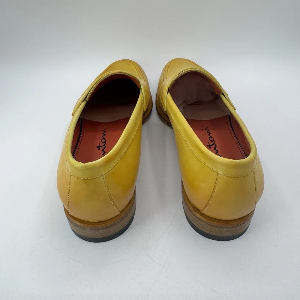 Santoni Famed Penny Loafers Women's Size 8 EU 38 Yellow‎ Ombre Italian Leather